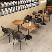 Table et chaise de restaurant pour café, banquette, mobilier de café avec table en bois et pieds en métal, mobilier de restaurant