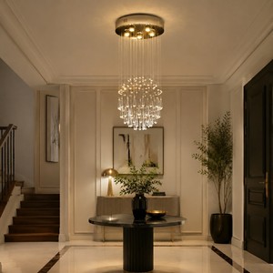 Lámpara de Techo LED Moderna con Cristales K9 en Forma de Gota de Lluvia, Tamaño Mediano, para Comedor, Dormitorio, Sala de Estar - Product Image 1