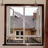 Fenêtre à battant moderne en aluminium, coupe-vent, à rupture de pont thermique, verre Low-E, style ouverture battante, cadre en alliage d'aluminium durable, insonorisée