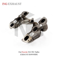Colector de escape de acero inoxidable ING con escudo térmico para Porsche 911 991 Turbo, piezas de rendimiento de montaje directo, venta al por mayor