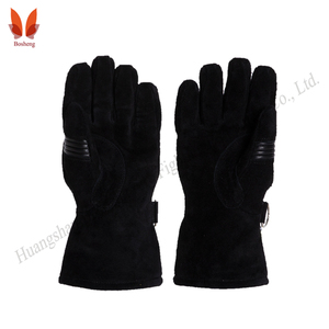 Flame Retardant <strong>Navy</strong> Blue Hand Back Fire <strong>Gloves</strong> with Four Layer Structure, Safety Protection, Waterproof Aramid <strong>Leather</strong> <strong>Gloves</strong> - Product Image 2