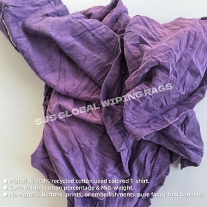 Trapos de Tela de Algodón 100% de Grado A para Uso Industrial, Trapos Reciclados Multicolores de Camisetas para Limpieza - Product Image 4
