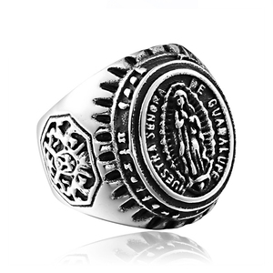 Anillo de acero SS8-281R Amiable de la Virgen María, joyería de la suerte - Product Image 1