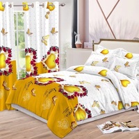 6 pièces Kit fleur ensemble de literie rideau housse de couette avec ensemble de lit ensemble de literie