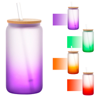 Lot de 10 tasses en verre à sublimation avec couvercles en acrylique et pailles Gobelets en verre coloré à sublimation de 16 oz Verre à bière en borosilicate