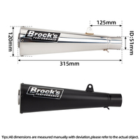 Accessoires de moto, modification universelle, échappement en acier inoxydable de 51 mm, silencieux pour GSX1300R MT07 RS660 CBR650R R1 Z1000 ZX25R