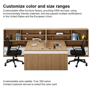 L-förmiger Schreibtisch mit Seitens chrank Akten schrank-Moderner minimalisti scher Personal-Büro-Computer tisch - Product Image 5