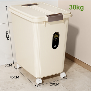 15kg 30kg de qualité <span class=keywords><strong>alimentaire</strong></span> PP boîte à riz en plastique ménage anti-insectes étanche à l'humidité scellé cuisine farine boîte de stockage - Product Image 1