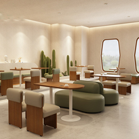 Restaurant commercial café-bar table en bois qualifiée chaises salle à manger stand canapé fabricant personnalisé