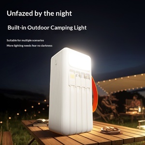 Banque d'alimentation <span class=keywords><strong>solaire</strong></span> 50000mAh, <span class=keywords><strong>chargeur</strong></span> portable haute <span class=keywords><strong>capacité</strong></span> avec écran LED multi-ports, 4 câbles intégrés, charge rapide pour l'extérieur - Product Image 6