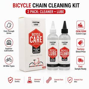 Kit de nettoyage et lubrifiant pour chaîne de vélo 120 ml, parfum citron, dégraissant, détachant, kit de nettoyage de transmission de vélo, logo personnalisé OEM - Product Image 2