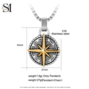 Collar con Colgante de Brújula Vintage SYX de Acero Inoxidable, Estilo Náutico, para Hombre, Inspirado en el <span class=keywords><strong>Cristianismo</strong></span>, para Aniversario - Product Image 6
