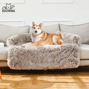 Lit pour <span class=keywords><strong>chien</strong></span> apaisant moelleux en peluche longue fourrure tapis, tapis pour <span class=keywords><strong>chien</strong></span> protecteur de meubles amovible lavable housse de canapé doublure imperméable lit pour animaux de compagnie - Product Image 3