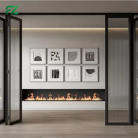 Portes pliantes en aluminium modernes de haute qualité avec vitrage coulissant pour usage extérieur et intérieur, prévention des incendies, isolation thermique