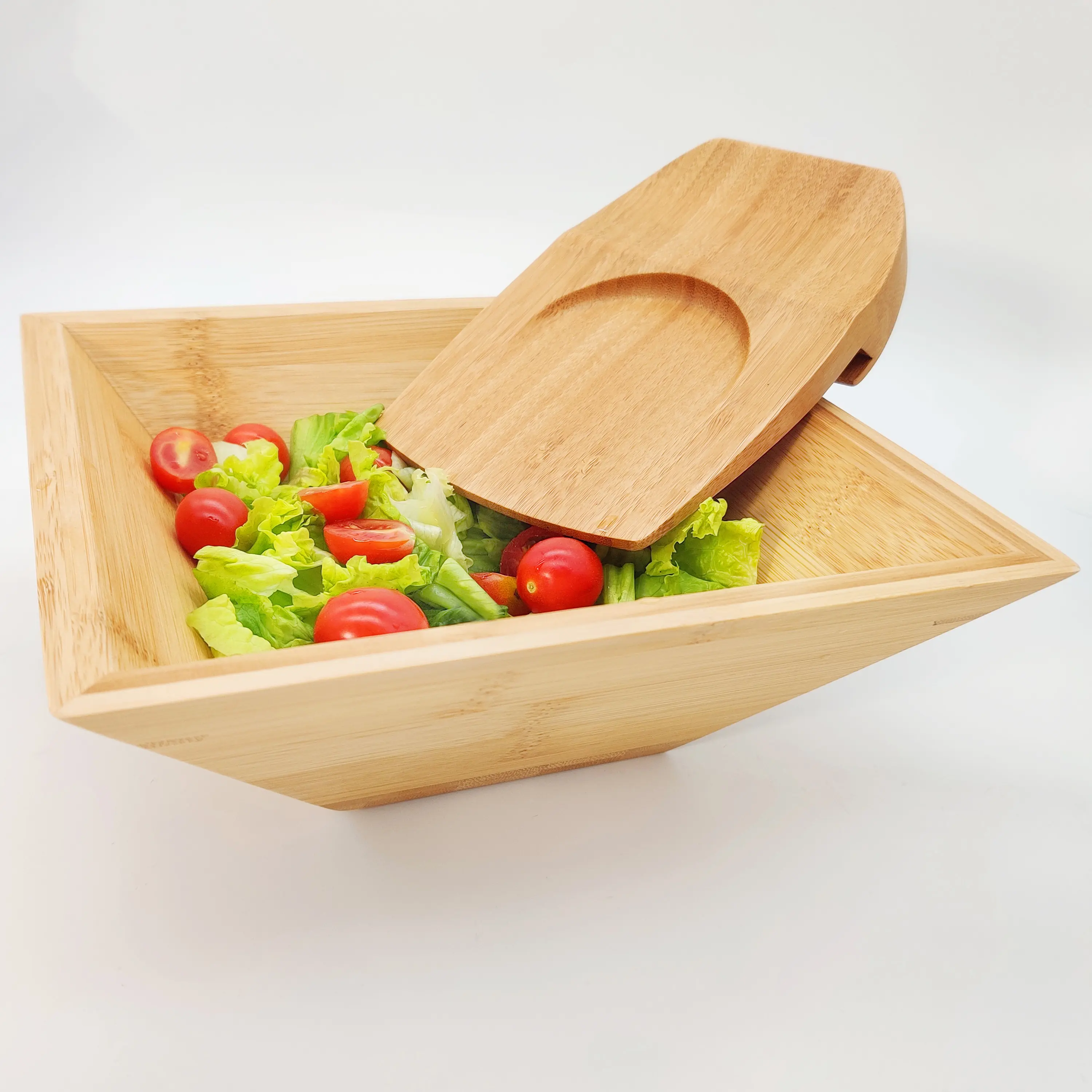 Hersteller Großhandel Bambus Holz handgemachte polierte Bio runde Frucht Nudel Salats ch üssel