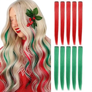 Extensions de cheveux synthétiques colorées lisses, lot de 10 pièces, directement de l'usine, approvisionnement transfrontalier - Product Image 1