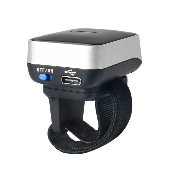 Tinkma 2D Ring Wireless Barcode Scanner Compatible for Bluetooth USB Laser Inventory Image Reader for iPhone Android IOS Tablets