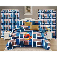 Luxe fleur géométrie 6 pièces 8 pièces ensembles de literie personnaliser pas cher drap de lit ensemble avec rideaux taie d'oreiller housse de couette Drap de lit