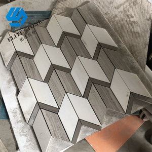 Mattonelle a rombo mosaico 3D in <span class=keywords><strong>marmo</strong></span> bianco di Carrara - Product Image 6