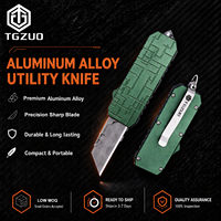 Couteau utilitaire en alliage d'aluminium vert TGZUO, couteau de poche CNC avec brise-vitre, équipement tactique EDC