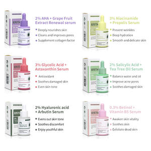 AHA Ácido Salicílico Tea Tree Oil Arbutin Vitamina E Niacinamida Astaxantina Acne Esfoliante Cuidados Soro Clareamento - Product Image 5