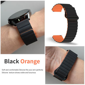 Correa de silicona para reloj inteligente, pulsera de silicona magnética de 20mm y 22mm con correa ro - Product Image 4