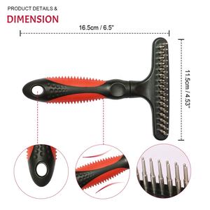 Alat Perawatan Hewan Peliharaan Penghilang Bulu Kucing Anjing Sisir Gigi Ganda Sikat Hewan Peliharaan untuk Mengurangi Kerontokan - Product Image 2