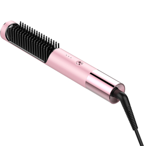 Portable romain Mini cheveux lisseur peigne LED affichage Logo personnalisé PTC revêtement en céramique RV extérieur ménage hôtel utiliser électrique - Product Image 1