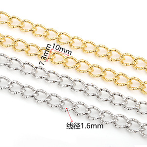 Cadena de Acero Inoxidable Dorada de 1.6mm de Grosor, Eslabones Trenzados, Cadena para Suéter DIY, Joyería Decorativa, Accesorio de Moda Unisex - Product Image 2