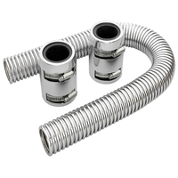 Universel avec embouts de serrage pour refroidissement de voiture 1964-77 Chevelle en acier inoxydable 24 tuyau de radiateur chromé