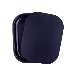 RTS Smoke Shop Vente en gros Plateau à rouler en métal violet de couleur unie avec couvercle 18x14CM Accessoire pour fumer Kit à rouler Plateau à tabac - Product Image 1