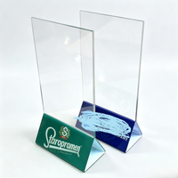 Support de table en acrylique transparent pour menu, présentoir de cartes de comptoir pour restaurant, café, bar, support de signalisation de table