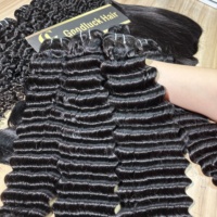 Extensions de cheveux indiens bruts en gros, 15A, double trame, cheveux vierges non traités, cheveux humains, vague profonde, mèches de cheveux humains