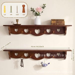 Wooden Heart-Shaped Wall Shelf 92cm Single Layer Entryway Bedroom Living Room Storage <b>Rack</b> - Product Image 1