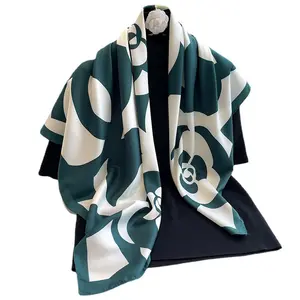 Women's Long Spring Summer Silk Scarf Korean-Style Beach Towel Dot Plain Air-Conditioned Shawl Cotton Linen Feel Sun Striped-New