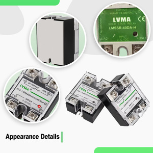 Миниатюрное твердотельное реле LVMA <span class=keywords><strong>SSR</strong></span>-25DA 50А, однофазное, управление 24В переменного/постоянного тока, герметичное, 1НО контакт, общего назначения - Product Image 2