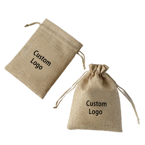 Sac cadeau en lin avec cordon de serrage, vente en gros, logo personnalisé, en vrac, écologique, pochette à bijoux naturelle, stockage, fabrication OEM directe d'usine - Product Image 3