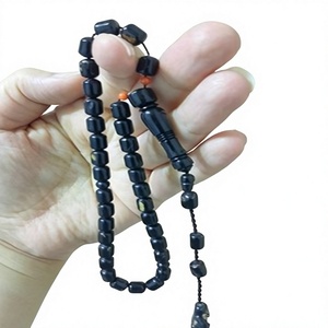Chapelet de prière en corail noir de haute qualité 100% - Tasbih Masbaha avec logo et étiquette personnalisés - Product Image 2