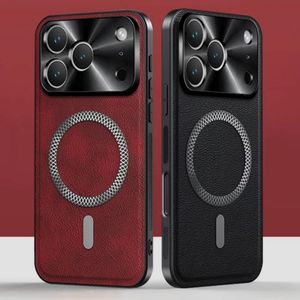 Étuis de téléphone portable <span class=keywords><strong>en</strong></span> <span class=keywords><strong>cuir</strong></span> magnétique Texture <span class=keywords><strong>pour</strong></span> <span class=keywords><strong>iPhone</strong></span> 17 16 15 14 13 <span class=keywords><strong>Pro</strong></span> <span class=keywords><strong>Max</strong></span> Couverture antichoc Lentille de charge sans fil Funda Back - Product Image 1