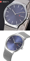 CURREN 8256 Montre de sport de luxe étanche pour hommes Mouvement à quartz Boîtier en alliage Cadran 42mm Batterie Hangzhou Style charme 1 an