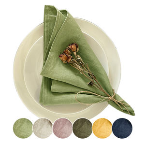 ผ้าเช็ดปากสี่เหลี่ยมขนาด16*16นิ้วที่ทันสมัยระบายอากาศได้นำมาใช้ใหม่สำหรับงานแต่งงานงานเลี้ยงร้านอาหารการตกแต่งอาหารสีทึบที่เรียบง่าย - Product Image 1