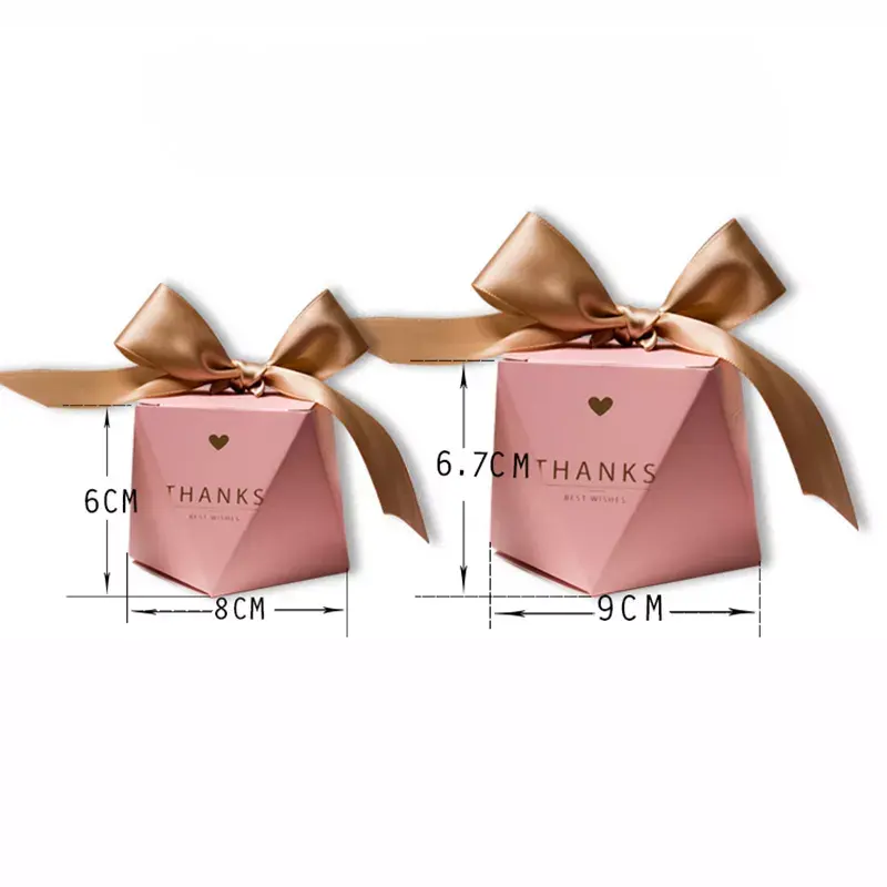 Custom Luxury Embossing Process Diamonding Shape For Chocolate Candy Wedding Gift Packaging