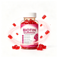 Bouteille transparente double avec bouchon sécurité enfant, lot économique de deux mois, vente en gros, Gummies de biotine