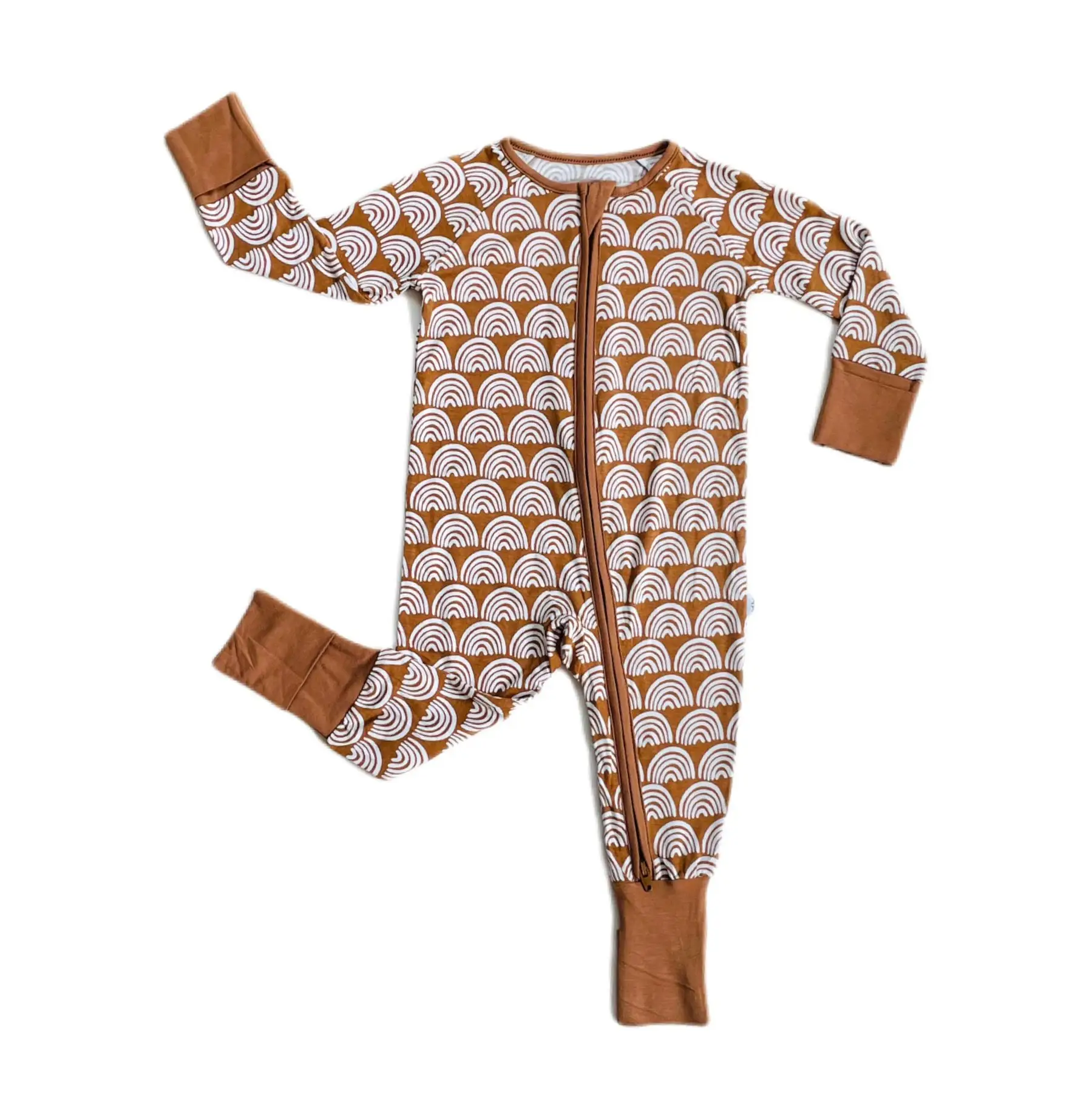 Mono Unisex de manga larga para recién nacido, ropa de algodón orgánico para bebé, mono personalizado para bebé, de Footie Waffle, ropa