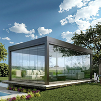 Pergola moderne en aluminium à lames orientables Toscana, auvent en PVC, écologique, imperméable, taille personnalisée, structure extérieure pour balcon, protection UV