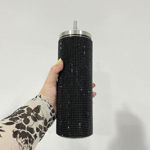 Paquete de 25 Vasos de Viaje de Acero Inoxidable de 20 oz con Logotipo Personalizado, Color Rosa Intenso, Azul, Negro, Arcoíris, Leopardo, Brillantes y con Pedrería, para Agua y Café - Product Image 4