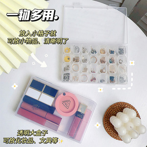 Transparent 28 Grid Jewelry Storage Box Plastic Organizer For Earrings Studs <b>Nail</b> Art Accessories With Clear Lid - Product Image 4
