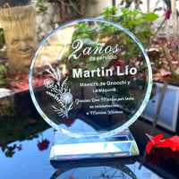 Trophée en cristal vierge imprimé UV, motif tournesol, logo personnalisé, avec boîte cadeau, vente en gros en usine, en vrac