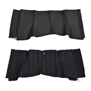 Faja moldeadora negra inspirada en la moda de pasarela de 24 cm con 9 varillas, cierre de cremallera para entrenamiento deportivo 821-24cm-48 3Hook - Product Image 2