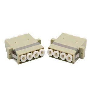 Conector <span class=keywords><strong>de</strong></span> Fibra Óptica LC/UPC OM2 MM Quadplex con Brida, Color Beige, Acoplador Cuádruple LC, FTTH <span class=keywords><strong>PON</strong></span> - Product Image 1